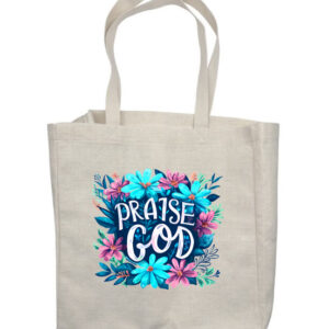 Praise God Blue Flower Shop Bag